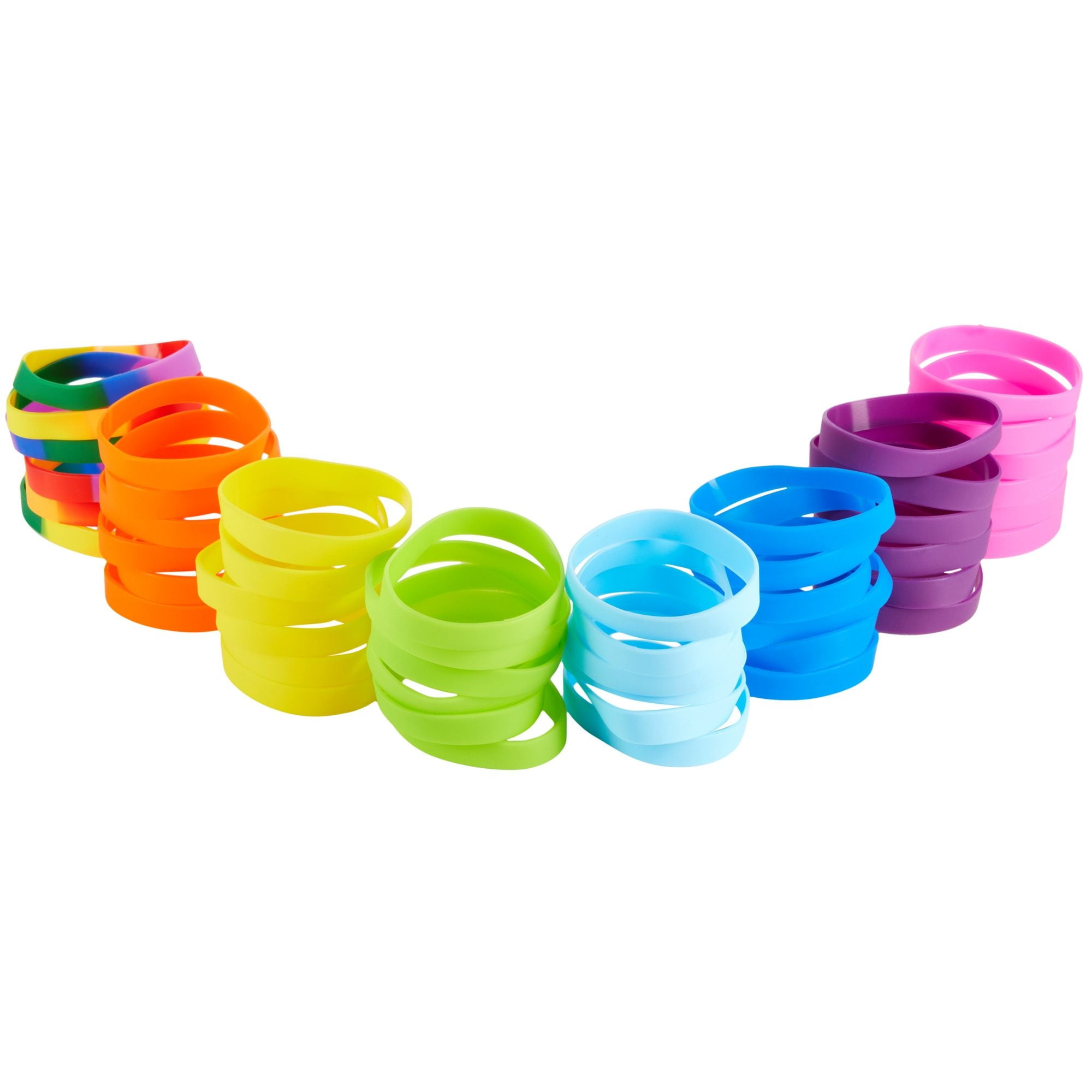 48 Pack Multi-Colored Silicone Bracelets Bulk Set for Sports Teams, Games,  Colored Wrist Bands for Sublimation, 8 Colors, 8 in 