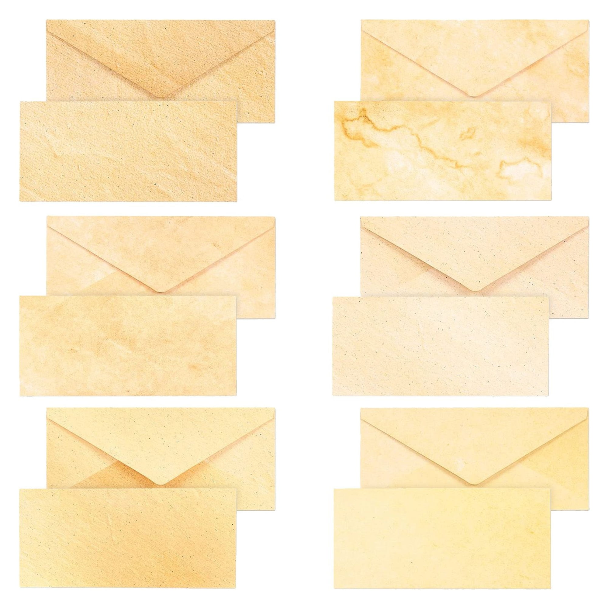 48-Pack Old Fashioned Vintage Envelopes for Writing Letters with 6  Decorative Antique Styles, Classic Aged Blank Envelopes for Party  Invitations, Home Stationery Supplies (8.7x4 in) 