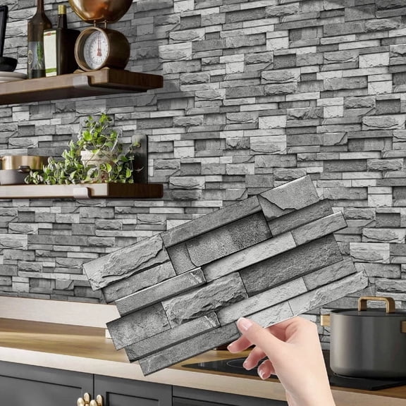 48 Pack Peel and Stick Decorative Wall Tiles 4.7×9.7 Inch, Waterproof Oil Resistant Self-Adhesive Backsplash Panels for Kitchen Bathroom Home Wall Renovation