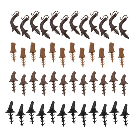 48-Pack Plastic Pumpkin Stems - 4 Styles (C: 2.95x0.94in, E: 2.52x1.14in, F: 2.28x0.98in, H: 1.93x0.63in) for Halloween, Thanksgiving, and Fall Decorr