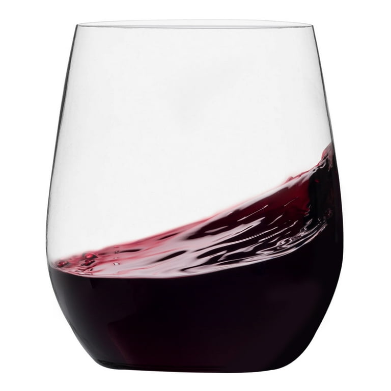 Reusable PS Wine Glass Red Clear Foot 2-P 300ml (40 Units)