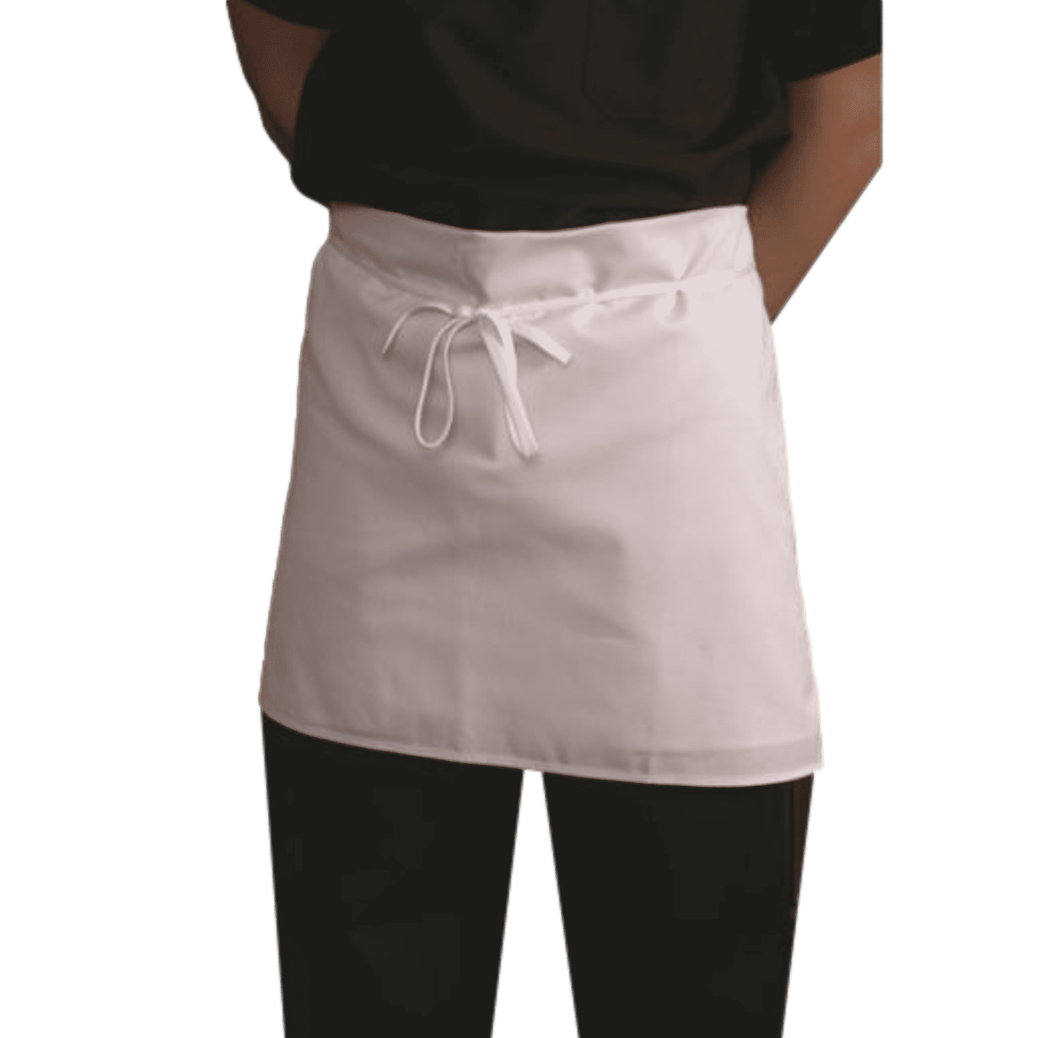 48 Pack Premium Four Way Apron | 17x34 | White | 55% Cotton 45% Polyester | Tie Strap Closure | Machine Washable