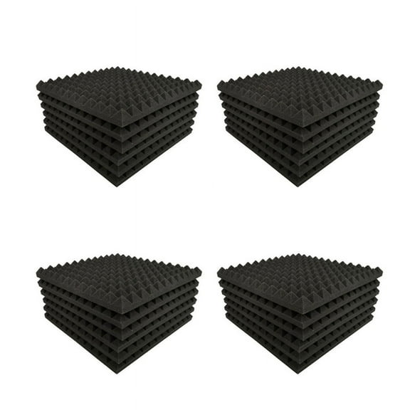 48 Pack Pyramid Shape Soundproof Foam Sound Proof Padding Treatment Panel for Bass Insulation