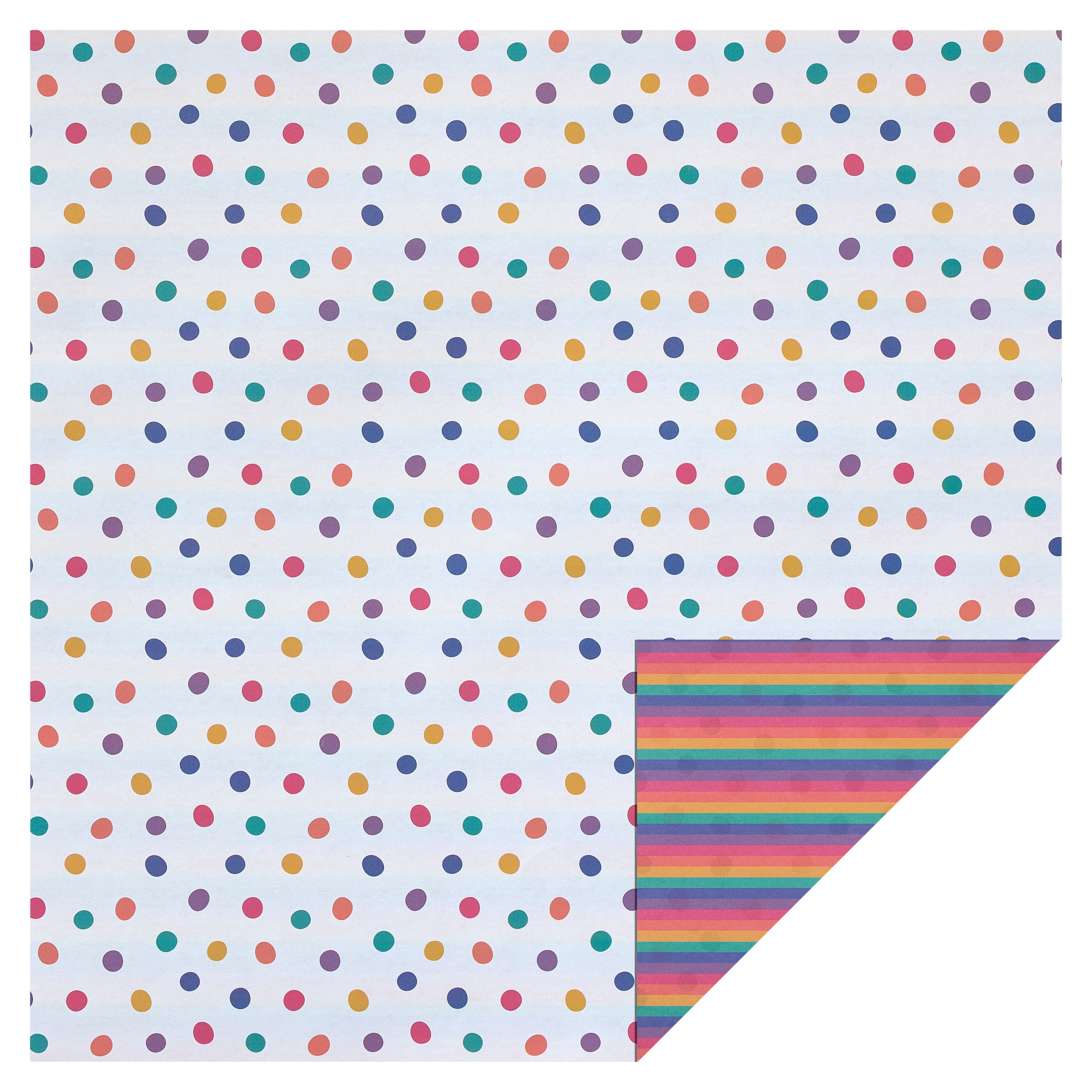 48 Pack Rainbow Dot Stripe DoubleSided Cardstock Paper by