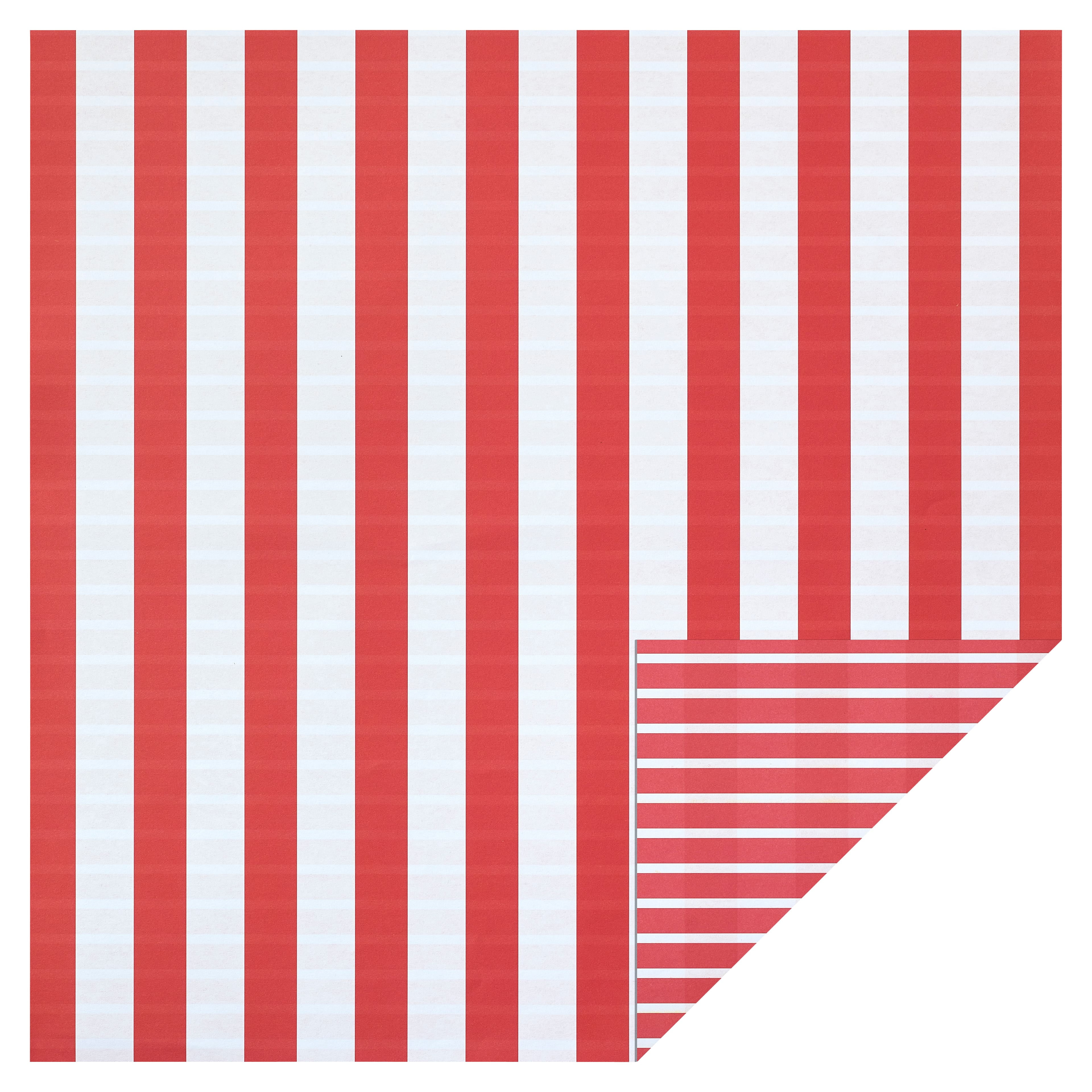 48 Pack Red & White Stripe DoubleSided Cardstock Paper by