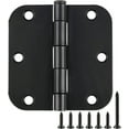 thumbnail image 1 of 48 Pack Rounded Matte Black Door Hinges 3.5" x 3.5 Inch 5/8" Radius Interior 3 1/2 Inch TDCHINGES, 1 of 6
