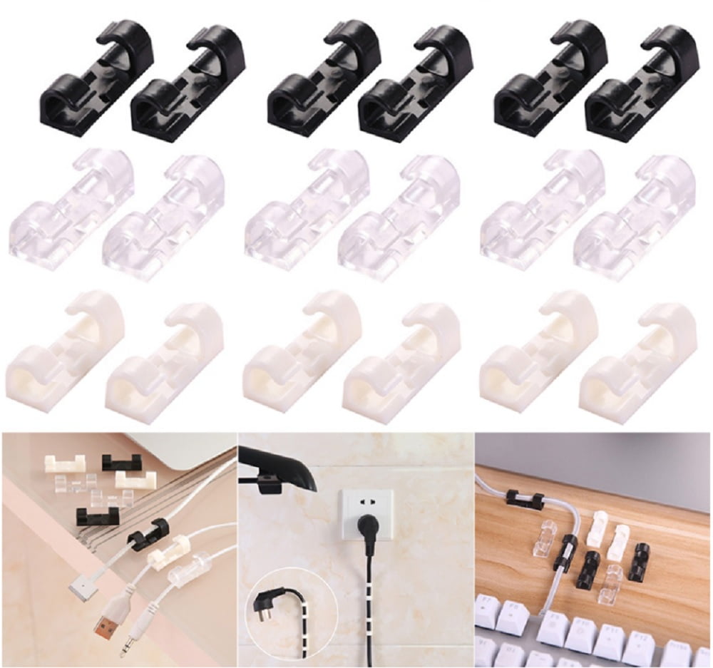 200 Pcs Cable Clips, Adhesive Cable Organizer Cord Holder Wire Clip