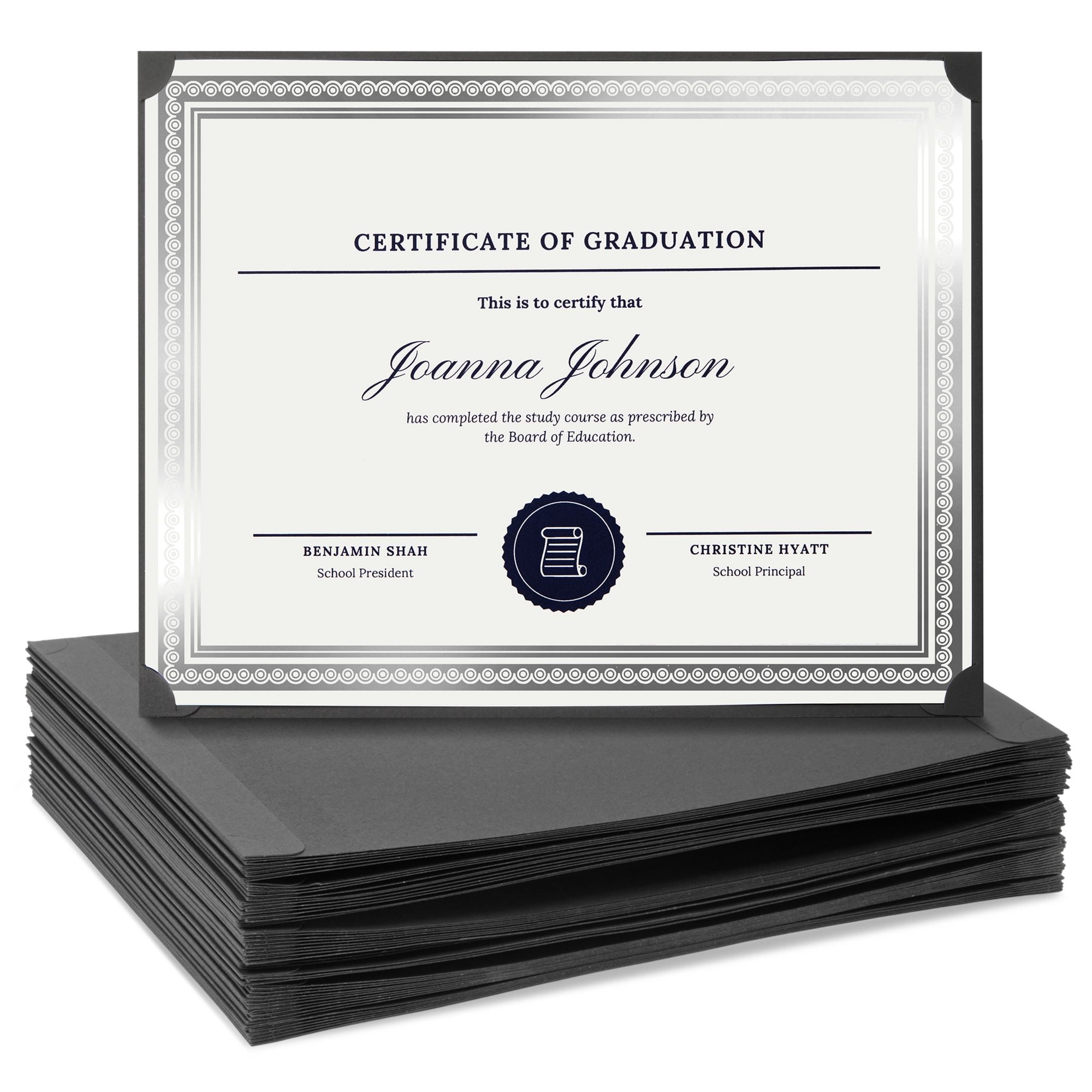 48Pack Single Sided Award Certificate Holders Bulk Certificate Holders for Graduation