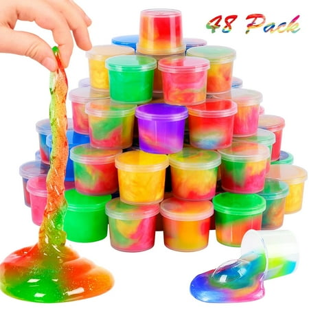 48 Pack Slime Kit Party Favors, School Education, Prizes, Birthday Gifts for Kids, Boys, Girls
