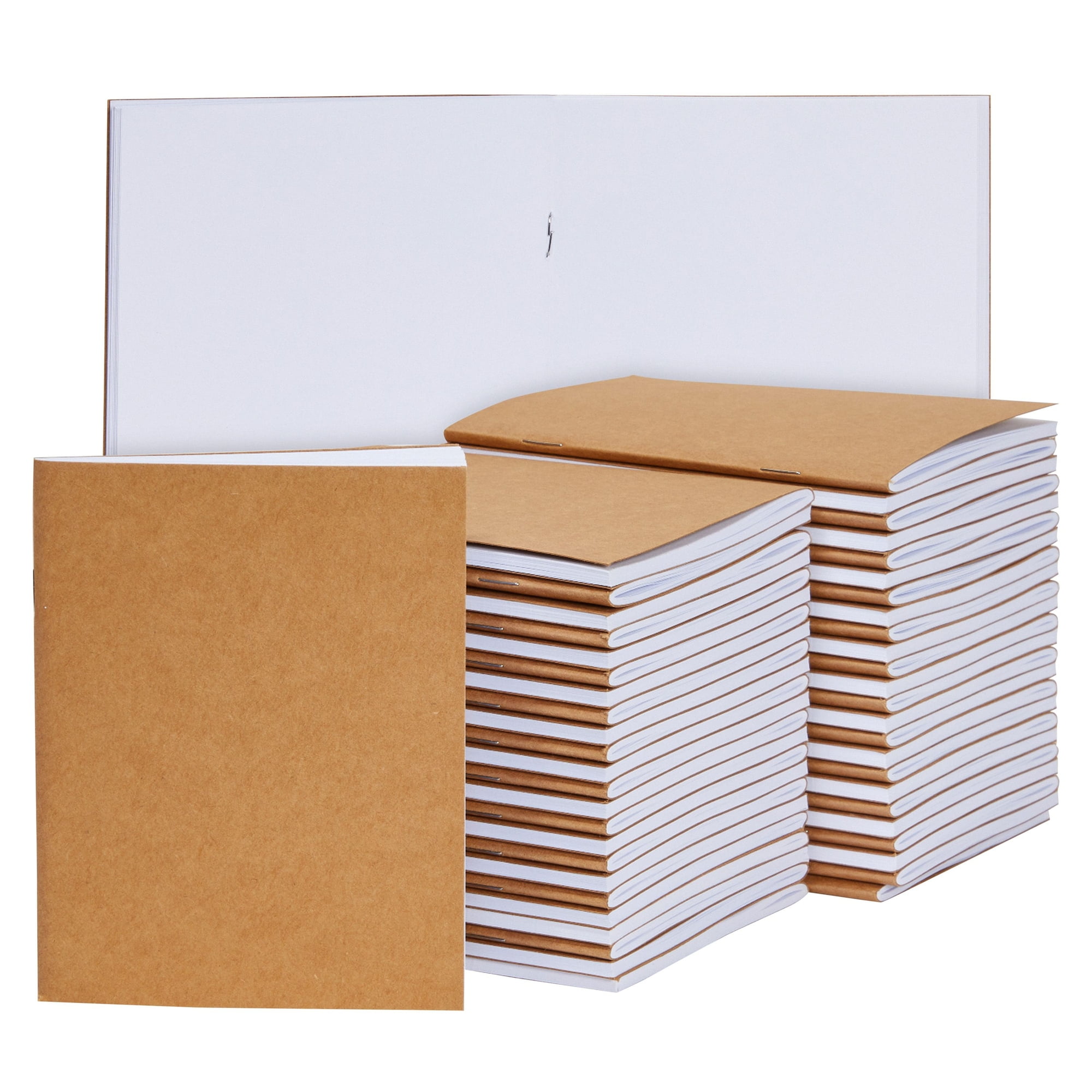 48 Pack Small Blank Notebooks for Kids Bulk, Kraft Paper Journals for Students, Sketching