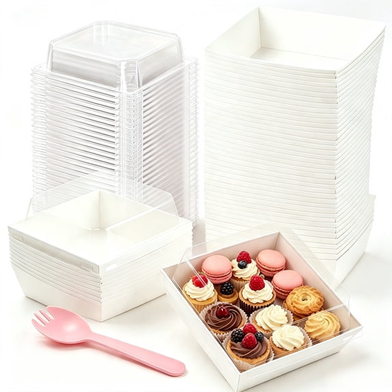 48 Pack Small Charcuterie Boxes with Lids and 150 Pack Individually ...