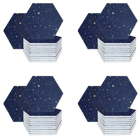 48 Pack Starry Hexagon Acoustic Panels,Sound Proofing Padding,Sound Absorbing Panel for Studio Acoustic Treatment,48 * Soundproofing Foam,blue