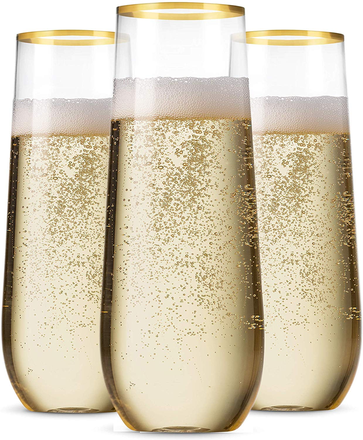 Plastic Champagne Flutes - 48 Pcs Disposable Fancy Crystal Cut Clear  Champagne Glasses - 8 oz Unbrea…See more Plastic Champagne Flutes - 48 Pcs