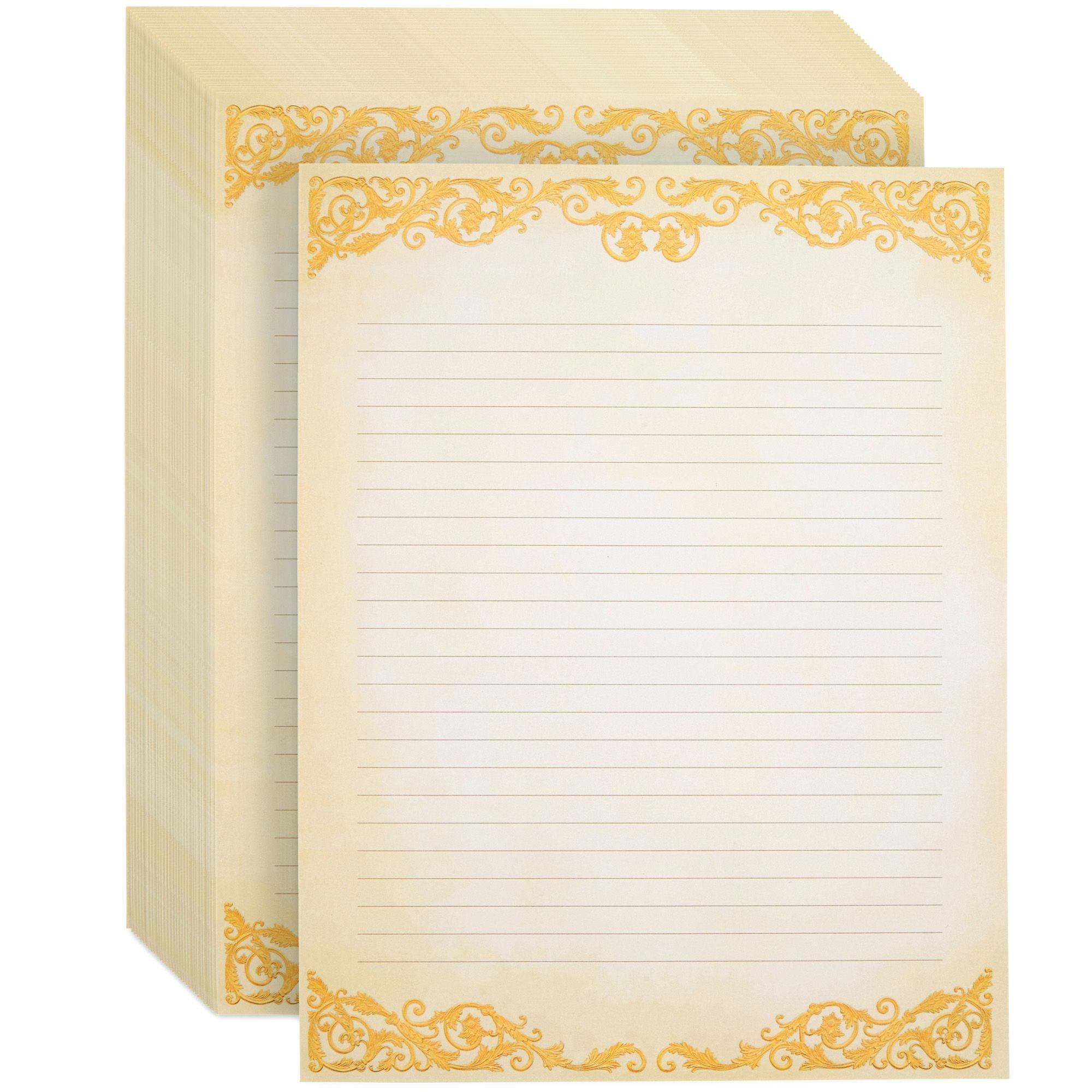 Gold Lines Writing Paper  Epically Beautiful Stationery