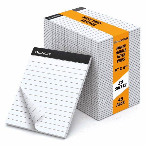 48 Pack White 4 x 6 Inch Memo Writing Pads with 30 Sheets Each