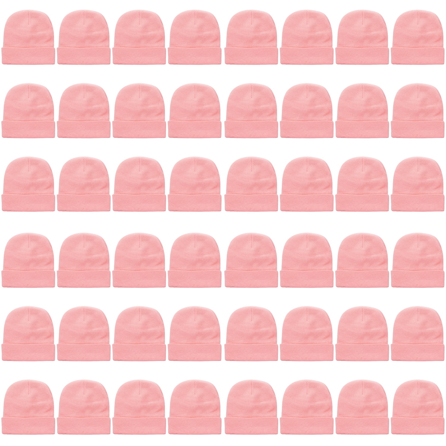 48 Pack Wholesale Winter Beanie Hat Unisex Bulk Skull Knitted Ski Cap For Cold Weather - Pink