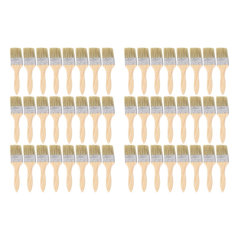 48 Pack of 1.5 Inch (35mm) Paint Brushes and Chip Paint Brushes for Paint Stains Varnishes Glues and
