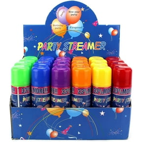 48 Pack of Party Streamer Spray String in a Can Children's Kid's Party Supplies,Birthday Party,New Year Party,Celebration, Perfect for Parties/Events