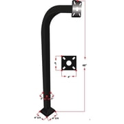 48 Pad Mount Gooseneck Pedestal Card Readers Stand Access Control Keypads Holder Black