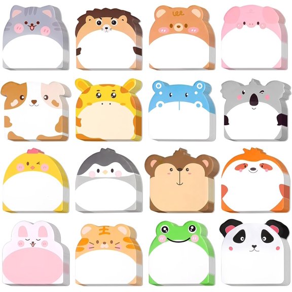 48 Pads 960 Sheets Cute Sticky Notes, Kawaii Fun Sticky Notes Mini Cartoon Notes Pads Bulk Memo Self Adhesive for Office School Party Supplies