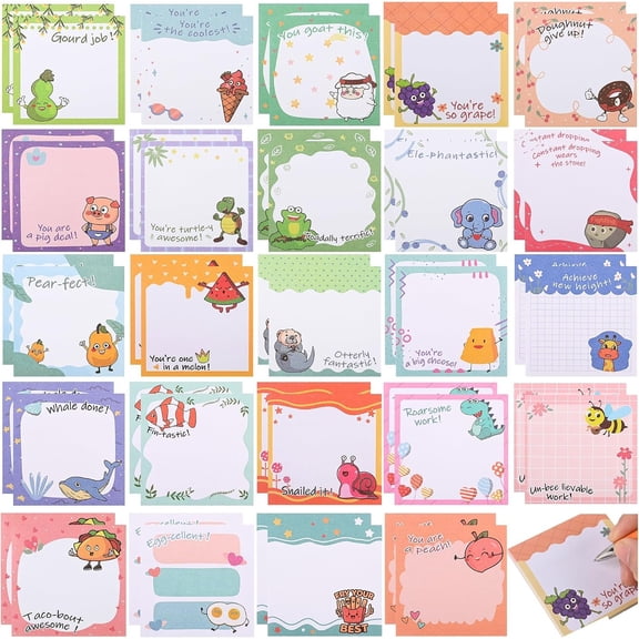 48 Pads Funny Sticky Notes for Work 3x3 Inches Positive Emotional Support Funny Lined Memo Note Pads for Office Coworker Gifts Employee Appreciation Supplies. (Funny)