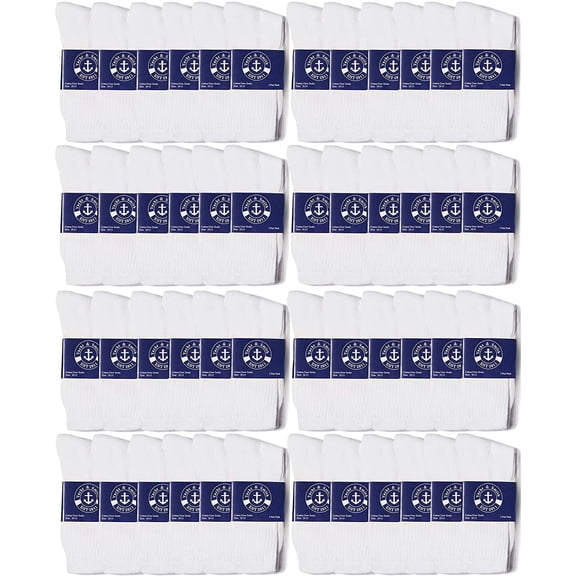 48 Pair Pack of Mens & Womens Lightweight Cotton Crew Socks Bulk, Homeless Donation Cheap, Wholesale Sock