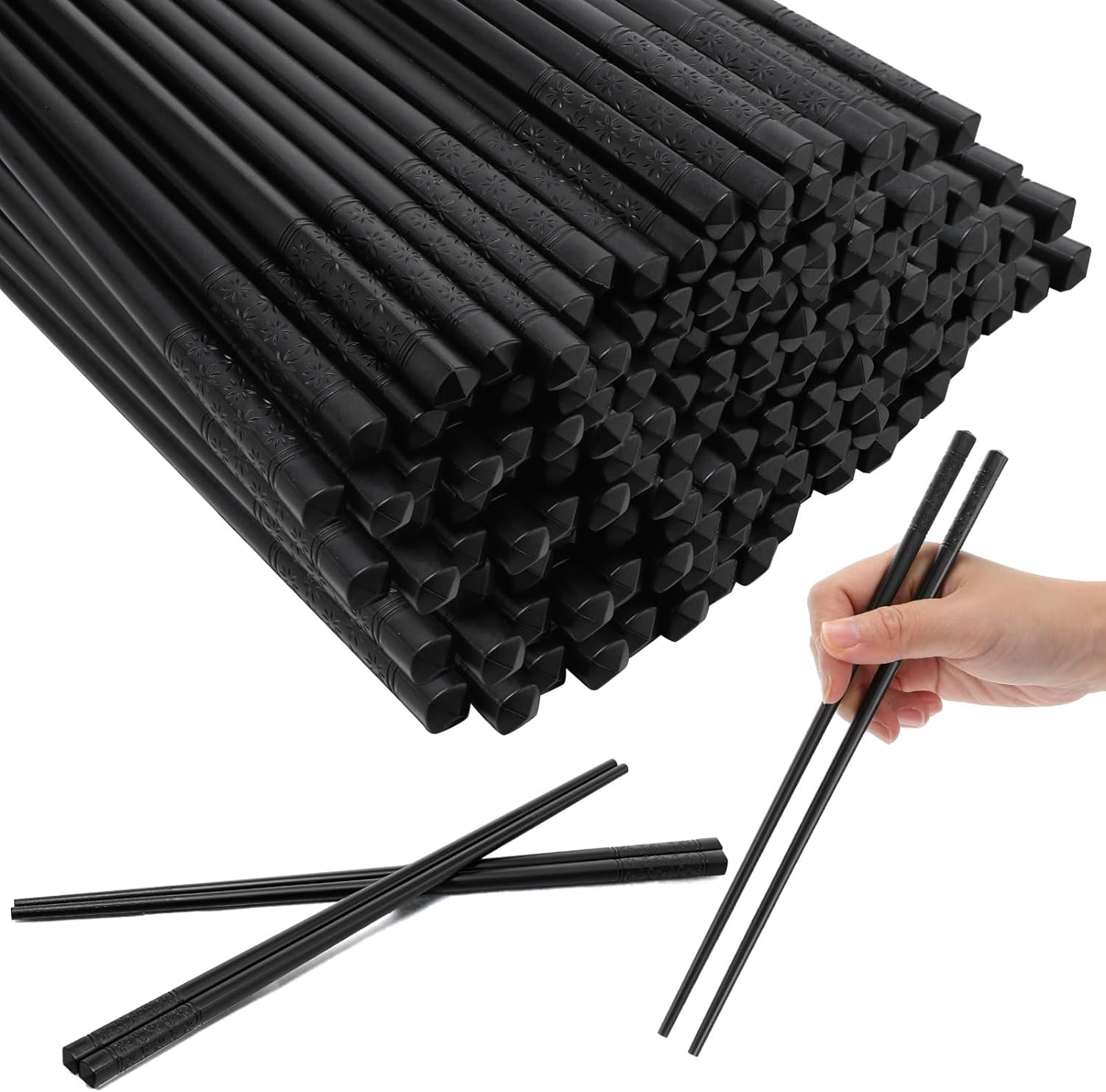 48 Pairs Fiberglass Chopsticks Reusable Chopsticks 9.5" Dishwasher Safe