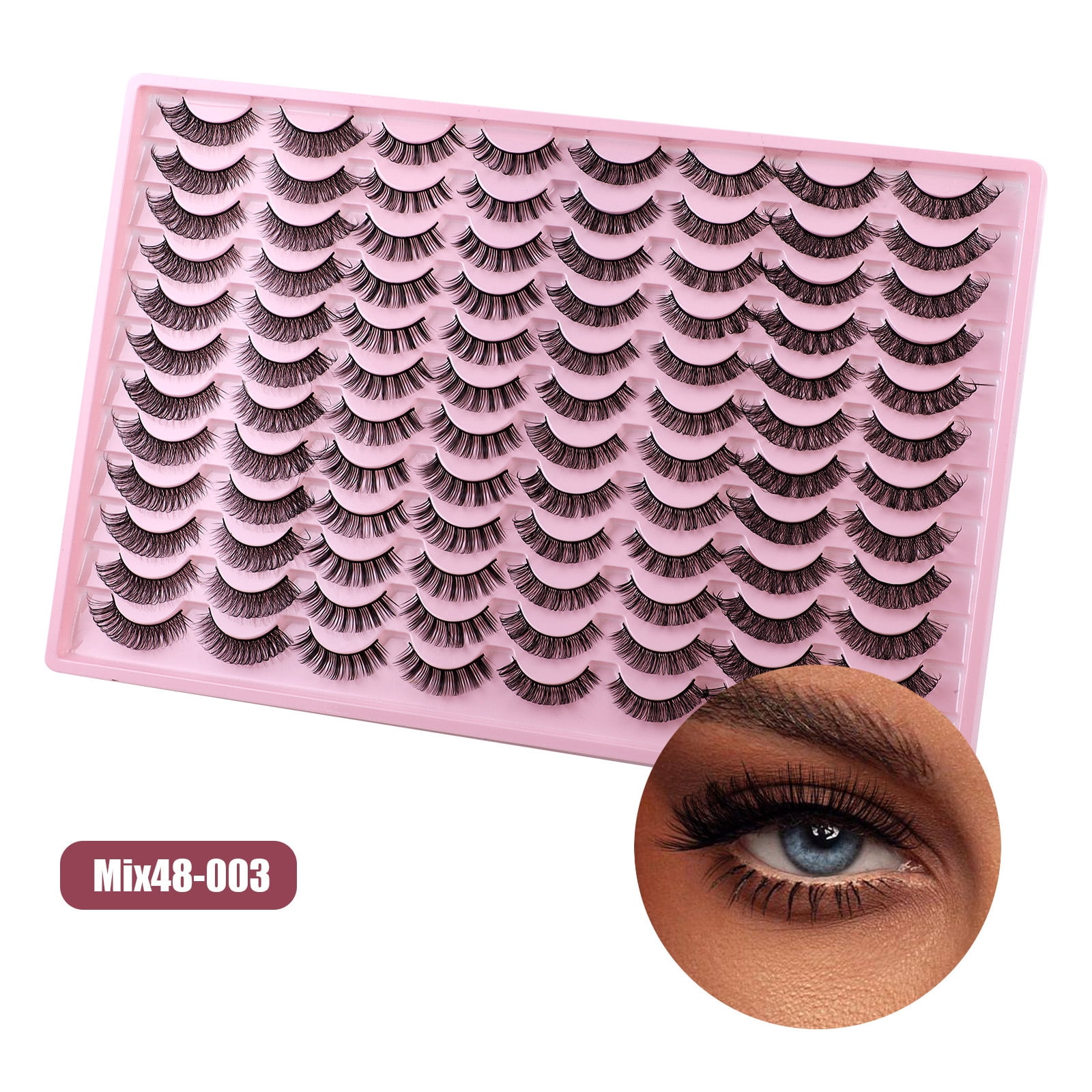 48 Pairs Large Capacity Russian DD-Curve False Eyelashes - Thick 3D ...