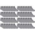 thumbnail image 1 of 48 Pairs Low Cut Socks, Mens & Womens Ankle Socks, Cotton, Cheap Value Sock, Donation Homeless, Lightweight Bulk (48 Pairs Mens Grey), 1 of 3