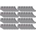 thumbnail image 1 of 48 Pairs Low Cut Socks, Mens & Womens Ankle Socks, Cotton, Cheap Value Sock, Donation Homeless, Lightweight Bulk (48 Pairs Womens Grey), 1 of 4