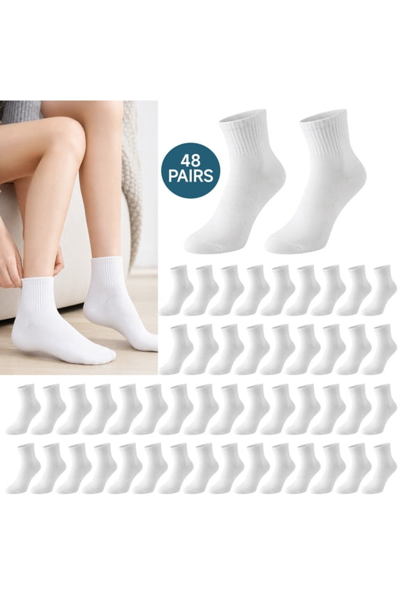 48 Pairs Men Ankle Socks, Breathable Sweat Wicking Athletic Low Cut Socks, Elastic Comfort Casual Socks for Sports, Gym, Running Daily Wear