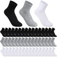 thumbnail image 1 of 48 Pairs Men Quarter Ankle Socks Moisture Wicking Athletic Crew Casual Sports Socks Bulk for Homeless, 1 of 6