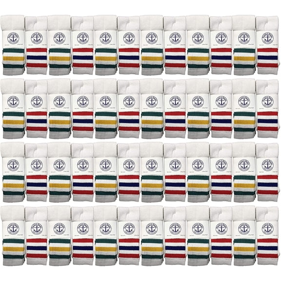 48 Pairs Of SOCKSN'BULK 28 Inch Wholesale Men's Long Tube Socks, Cotton Sport Tube Socks