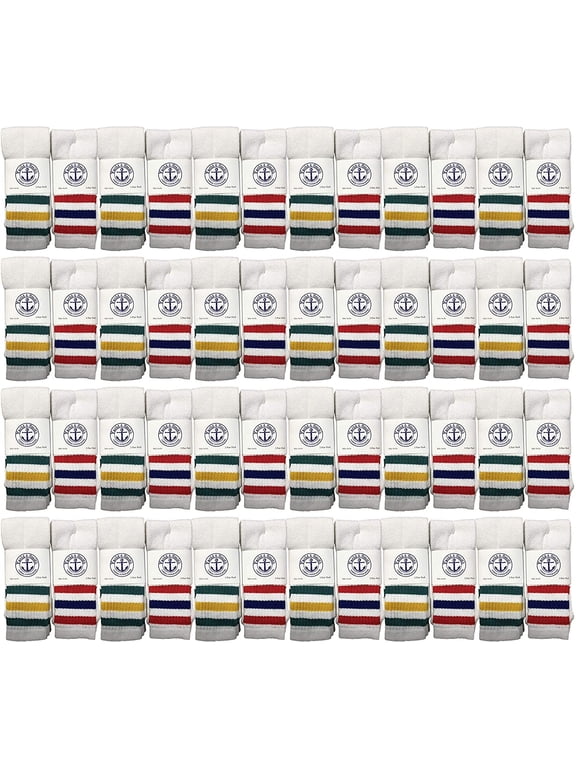 48 Pairs Of SOCKSN'BULK 28 Inch Wholesale Men's Long Tube Socks, Cotton Sport Tube Socks
