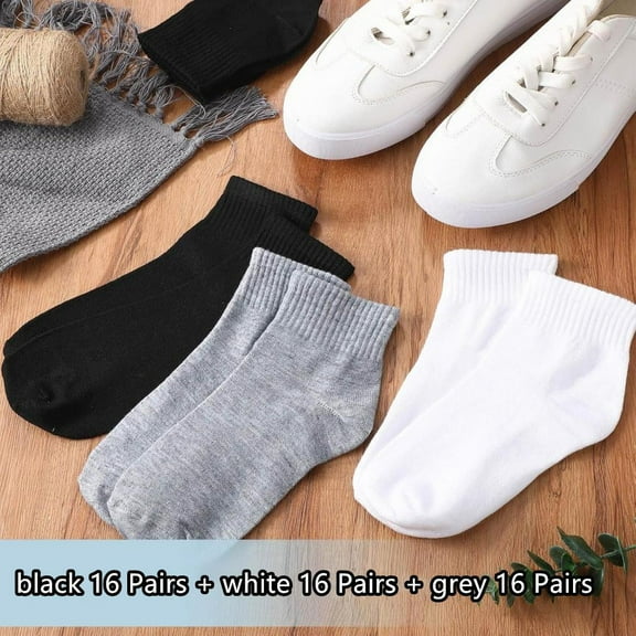 48 Pairs Thin Low Cut Ankle Socks For Men & Women Bulk Socks, Size 5-8in Breathable Casual Socks Athletic Sock
