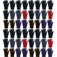 thumbnail image 1 of 48 Pairs Winter Magic Gloves, Wholesale Bulk Warm Brushed Interior, Stretchy Assorted Mens Womens (Assorted Solids), 1 of 8