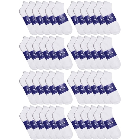 48 Pairs of Mens & Womens Quarter Ankle Socks, Cotton, Ankle Sock, Donation Homeless, Lightweight Bulk