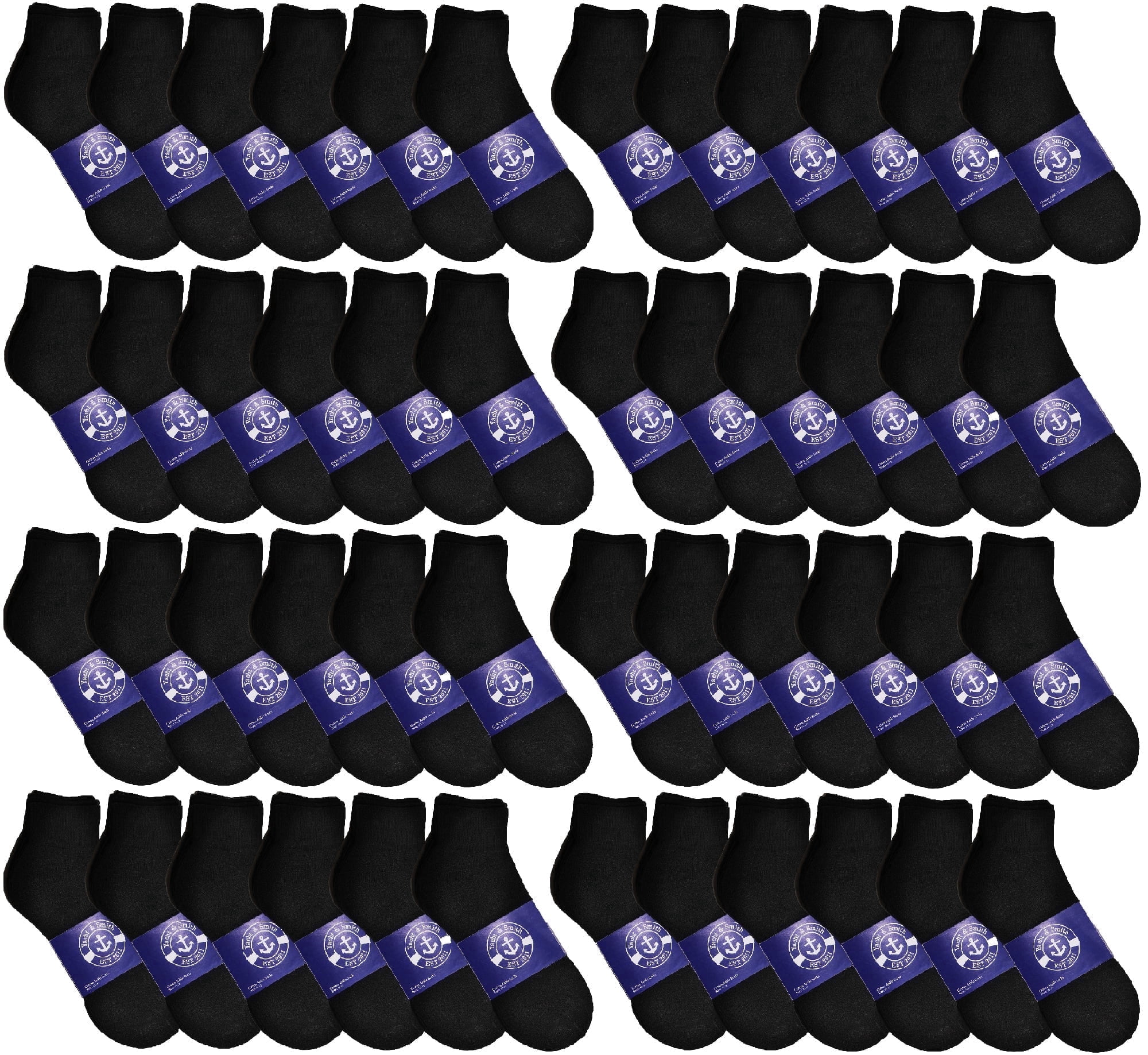 48 Pairs of Mens & Womens Quarter Ankle Socks, Cotton, Cheap Value Ankle Sock, Donation Homeless, Lightweight Bulk