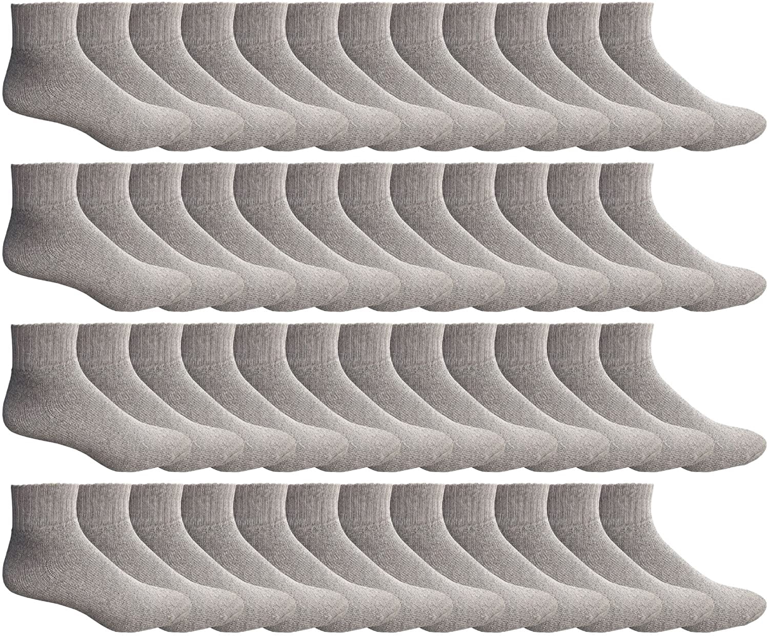 48 Pairs of Mens & Womens Quarter Ankle Socks, Cotton, Cheap Value Ankle Sock, Homeless, Lightweight Bulk (48 Pairs Womens Grey)