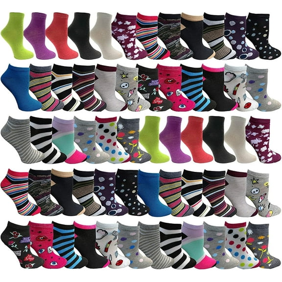 48 Pairs of Yacht & Smith Mens & Womens Thin Low Cut Ankle No Show Bulk Socks