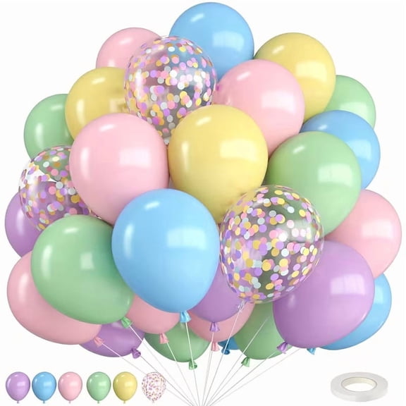 48 Pastel Balloon Set 12 Inch Macaron Latex for Birthday Party Decor