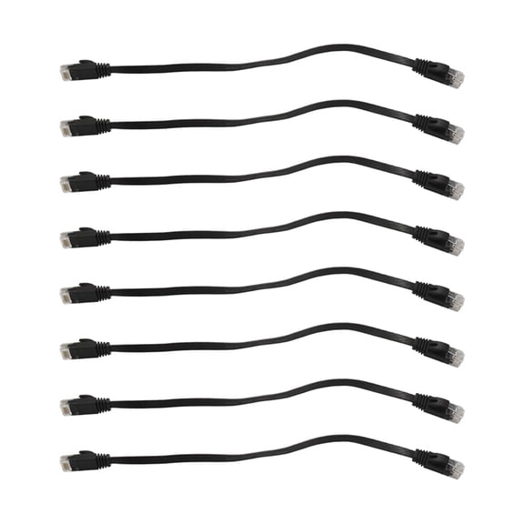 48 Pcs 1 Ft Flat Internet Network Cable Solid Cat6 High Speed Patch Lan Wire with Snagless Rj45 Connectors