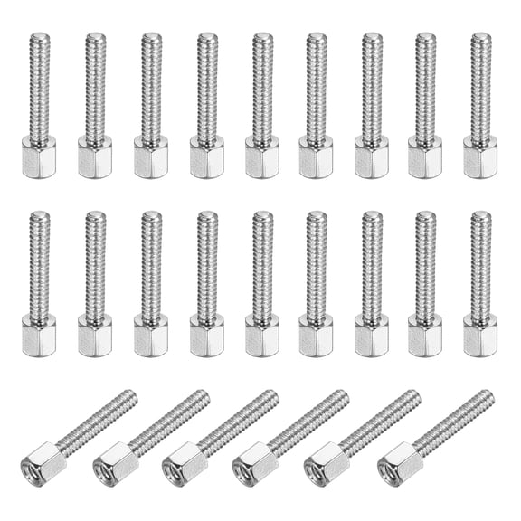48 Pcs 4-40x5mm+16mm Male Female Hex Standoff, Nickel Plated Copper PCB Motherboard Spacer Standoffs for Computer Cases Circuit Boards FPV Drone Quadcopter, Silver