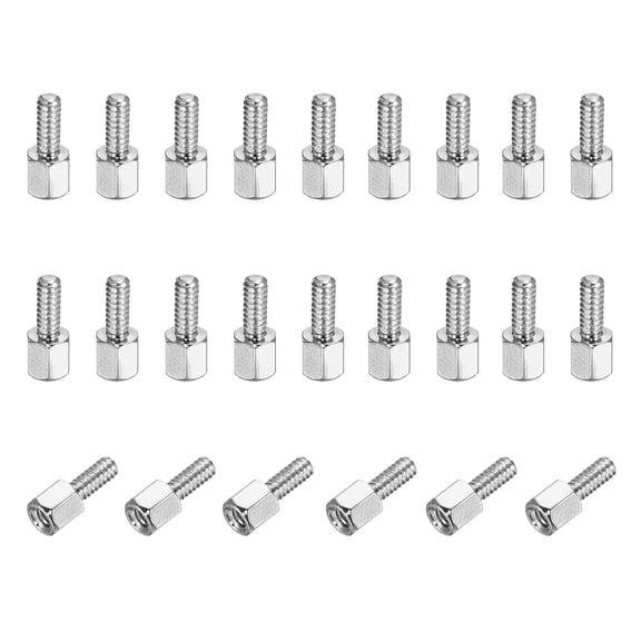 48 Pcs 4-40x5mm+7mm Male Female Hex Standoff, Nickel Plated Copper PCB Motherboard Spacer Standoffs for Computer Cases Circuit Boards FPV Drone Quadcopter, Silver