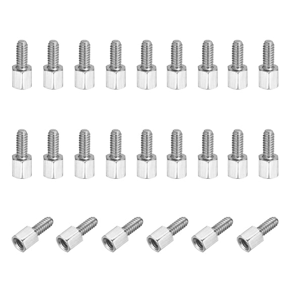 48 Pcs 4-40x5mm+7mm Male Female Hex Standoff, Nickel Plated Iron PCB Motherboard Spacer Standoffs for Computer Cases Circuit Boards FPV Drone Quadcopter, Silver