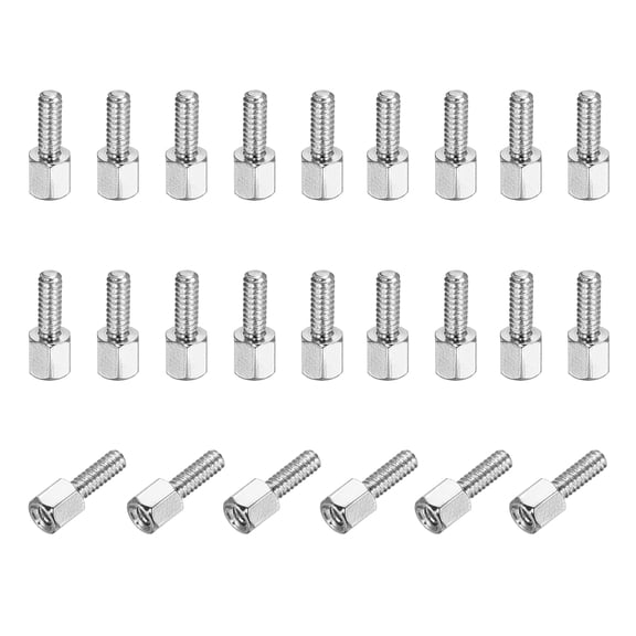48 Pcs 4-40x5mm+8mm Male Female Hex Standoff, Nickel Plated Copper PCB Motherboard Spacer Standoffs for Computer Cases Circuit Boards FPV Drone Quadcopter, Silver