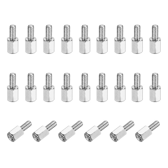 48 Pcs 4-40x6mm+6mm Male Female Hex Standoff, Nickel Plated Copper PCB Motherboard Spacer Standoffs for Computer Cases Circuit Boards FPV Drone Quadcopter, Silver