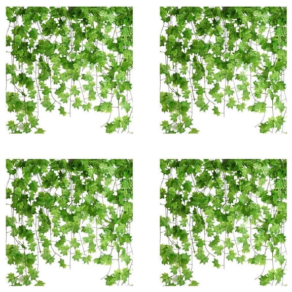 48 Pcs 7.5Ft Artificial Maple Leaves Hanging Vines, Ivy Garland Hanging Plants for Garden Wedding Party Decorations