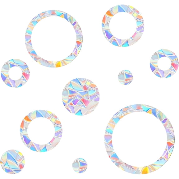 48 Pcs Anti Collision Window Decals for Bird Strikes 3 Sheets of Static Window Clings Circle and Ring Style Stop Birds Flying Into Windows Bird Strike Prevention Glass Door Windows Stickers