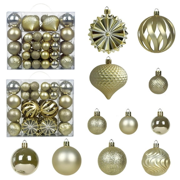48 Pcs Assorted Christmas Ornament Sets Shatterproof Christmas Balls Xmas Tree Hanging Balls for Holiday Tree Wedding Party Home Decor